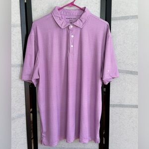 Kenneth Cole Golf Polo ~ Size XL ~ Purple Geometric Pattern ~ Performance